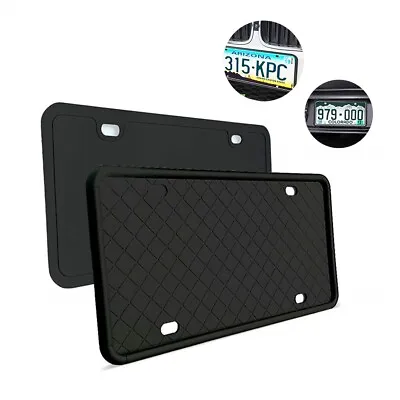 2x Car USA License Plate Frame Cover Front Rear Holder Mounting Silicone Rubber • $26.90