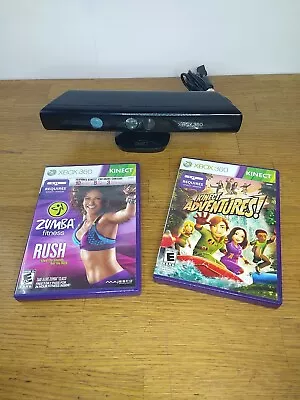 Xbox 360 Kinect Sensor Camera And Kinect Adventures And Zumba RUSH  • $18