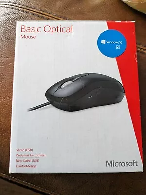 Microsoft 1113 Basic Optical Mouse - Black In Box • £12.99