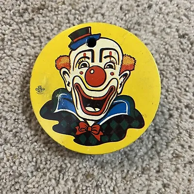 Vintage 1959 U.S. Metal Toy MFG. CO. Tin Clown Party Noisemaker Spinning Rattler • $9.99