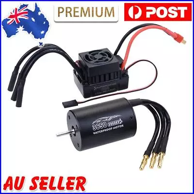 For 1/10 RC Cars Truck Waterproof 3650 3900KV Motor 60A Brushless ESC Combo Kits • $53.49