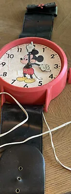 Mickey Mouse Wrist Watch Shape Wall Novelty Clock Vintage 38 In Long Works Ok Co • $37.22