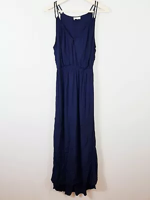 WITCHERY Womens Size 8 Navy Braid Strap Maxi Dress • $55