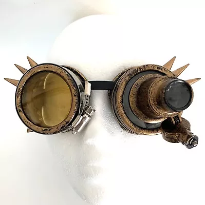 Steampunk Goggles Glasses Spectacles Cyber Goth Punk Motorcycle Biker Costume • $12.95