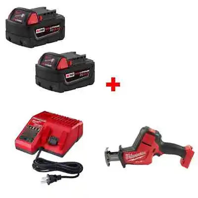 Milwaukee 48-11-1852 M18 Battery 2 Pack W/ 48-59-1812 Charger & FREE Hackzall • $209.72