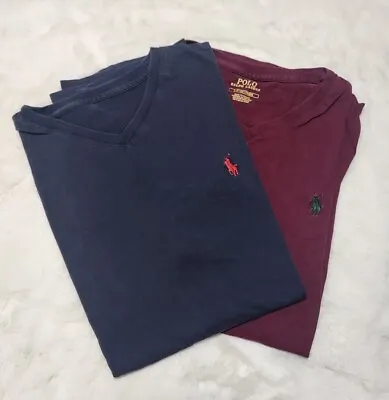 Polo Ralph Lauren Men V-Neck Modern Classic-Fit T-Shirt Tee Lot 2 Small • $18.99