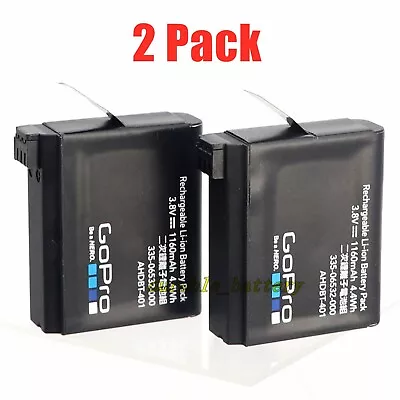 2 Pack Genuine Battery AHDBT-401 For GoPro Hero 4 Silver Black Sport Camera • $39.80