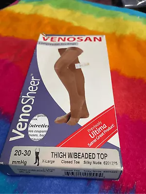 VENOSAN Compression Stockings 20-30 MmHg Thigh Silky Nude 6201225 Closed Toe XL • $24.95