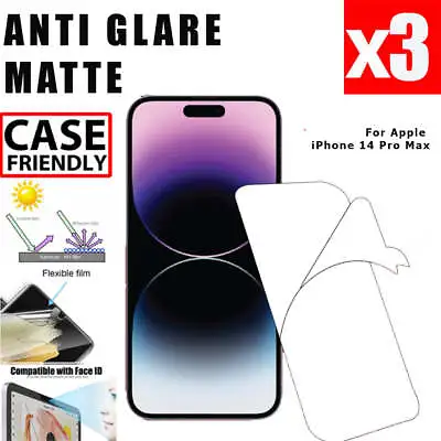 $14 • Buy 3X Anti Glare Matte Screen Protector For Apple IPhone 14 Pro MAX
