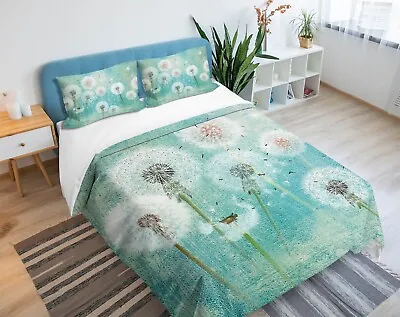 3D White Dandelion B1107 Bed Pillowcases Quilt Duvet Cover Queen King Amy • £83.99