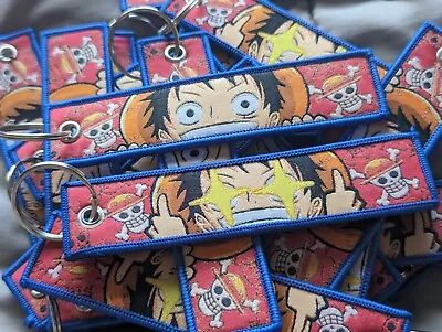 One Piece Monkey D. Luffy Straw Hat Pirate Jet Tag Anime Manga Keychain • $4.99