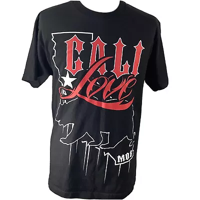 Mob Cali Love Mens Tee Shirt Size Large L  Bear Star Black Red White Cotton • $19.73