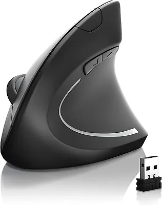 £13.99 • Buy Wireless Ergonomic Vertical Mouse 2.4GHz USB Rechargeable For Laptop PC Computer