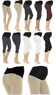 Umstand Capri Pockets 3/4 Leggings Maternity Trousers Cotton • £14.09