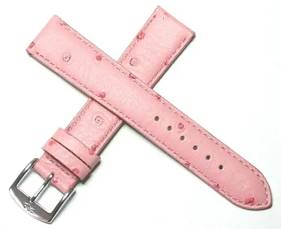 Pink Ostrich Grain 18mm Genuine Leather Watch Strap From Zrc France Rrp £14.99 • $19.26