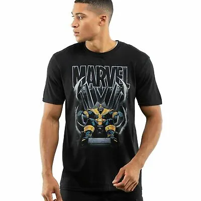 Official Marvel Mens Thanos Throne T-shirt Black S - XXL • £13.99