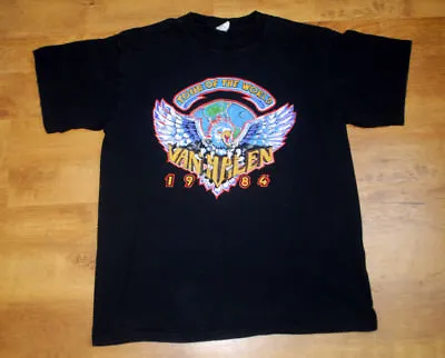 Van Halen 'Tour Of The World 1984' Official T Shirt (Size L) • £96