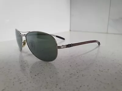 $169.99 • Buy Genuin Ray Ban Rb8301 Silver Aviator Sunglasses Carbon Fibre Arms Mirrored Len