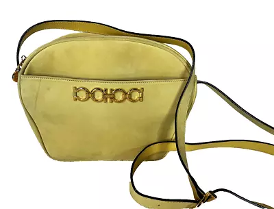 Vintage Salvatore Ferragamo Yellow Suede Shoulder Or Crossbody Bag Made In Italy • $49.99