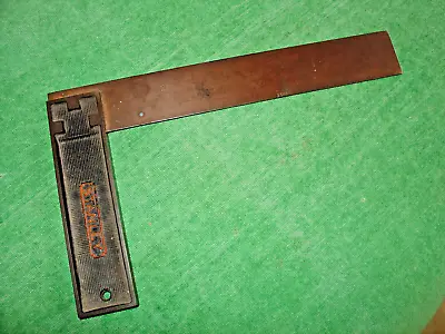 VINTAGE STANLEY TRY SQUARE No.12 = 10  CAPTENTER'S TOOL T-SQUARE MADE IN USA • $19.99