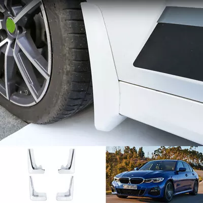 $69.58 • Buy For BMW 3-Series M3 G20 2019-2023 Paint White Mud Flaps Fender Splash Guards 4pc
