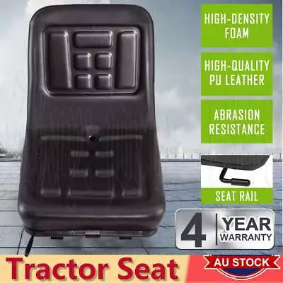 Universal Tractor Seat Suspension Forklift Excavator Backrest Truck PU Chair AU • $64.99