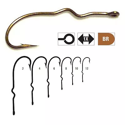 40ct. Mustad 33903 Kink Shank Fly Tying Hook - Size 10 • $5.20