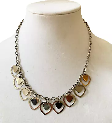 Steel By Design Stainless Steel Adjustable Multi-Heart Necklace 20  • $14.99