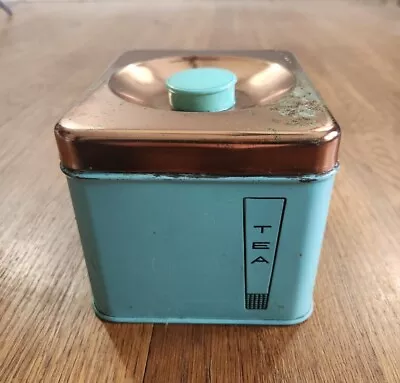 Vintage MCM Lincoln Beautyware Aqua Tea Canister  • $9.99