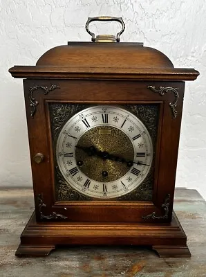 Hamilton Mantel Chime Clock -Dark Walnut Westminster Chimes- Quarter Hour Strike • $75