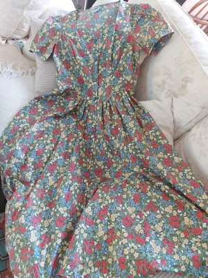 £56 • Buy Vintage Laura Ashley Floral Dress Longer Length Size 10