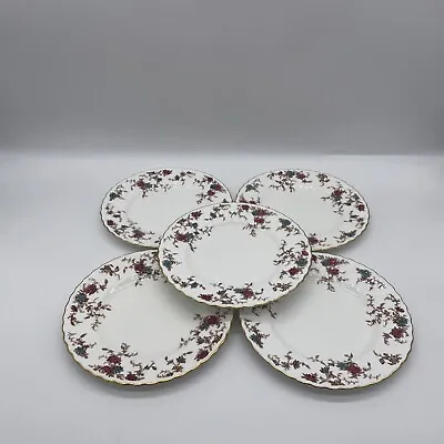 5 Minton Ancestral Bone China Salad Plate Set - Wreath Backstamp 8” White Plates • $49.99