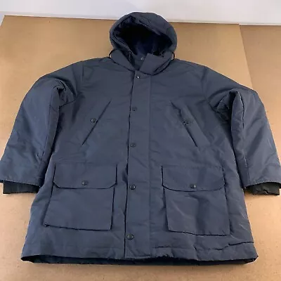 Ajoite Men's Size XXL Oversized Navy Hooded Mid Length Down Parka NWT • $110.49