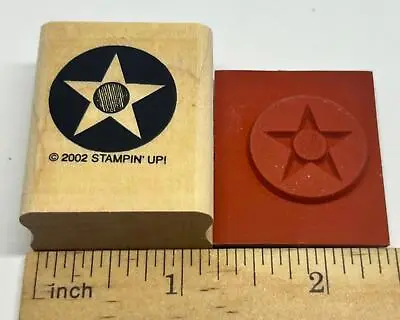 Stampin Up! Rubber Stamp MILITARY STAR INSIGNIA RANK Circle Seal • $4.95