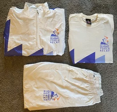 Olympic Torch Relay Shirt Pants Jacket Set Salt Lake 2002 Official Torchbearer • $85.99