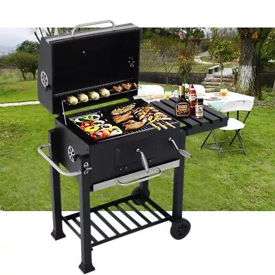 Large Portable Charcoal BBQ Grill Garden Backyard Barbecue Patio Smoker 3 Choice • £88.95