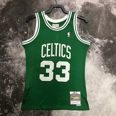 Larry Bird #33 Boston Celtics Green White Mitchell & Ness Swingman Jersey Mens • $45.79