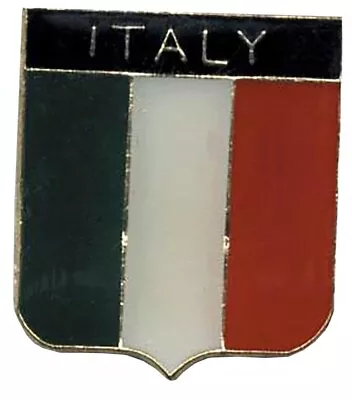 Italy Italian Flag Shield Bike Motorcycle Hat Cap Lapel Pin HP4751 • $6.88