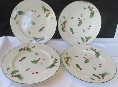 Mikasa English Countryside Season's Holly Dinner Plate - Set Of 4 • $55.19