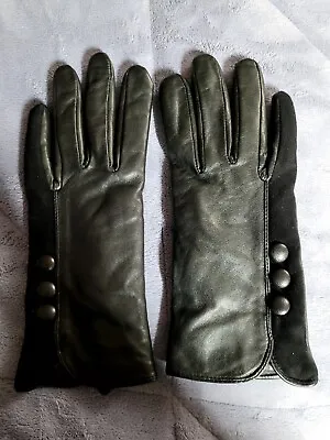 Women's  Angora & Lambswool Lined  Leather Gloves Women's  Black Medium.  • $20