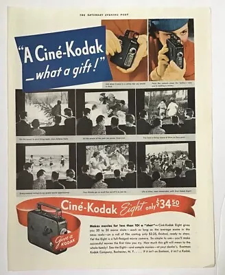 1934 Magazine Ad For Kodak Camera - Cine'-Kodak Eight Movie Camera What A Gift! • $5.95
