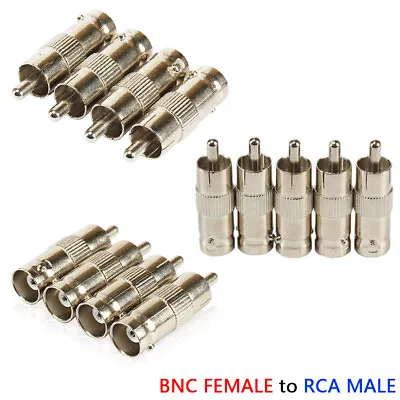 Coax BNC Female To RCA Phono Male Connectors AV Plug Security Camera CCTV Audio • £1.86