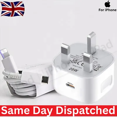 Genuine USB-C Fast Power Adapter Charger PD Plug/ Cable For IPhone 15/14/13/12✅✅ • £2.33