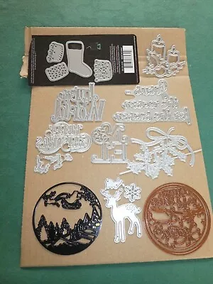 £0.99 • Buy 10 Assorted Christmas Dies Including Holly, Stocking, Sentiments.