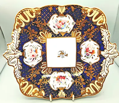 Antique English Porcelain Hicks Meigh & Johnson Blue Floral Plate C1840  #1945 • $84.63