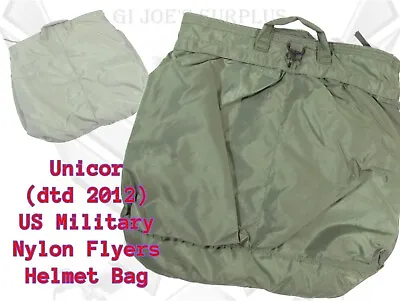 US Military Vintage Unicor Dtd 2012 Green Nylon Flyers Pilot Helmet Bag I7 • $34.99