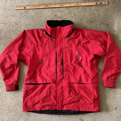 VTG Marmot Gore-Tex Snowboarding Ski Full Zip Jacket Red Men's XL • $44.99