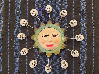 Day Of The Dead Smiling Sun 12 Skulls Skeleton Mexican Mexico • $24