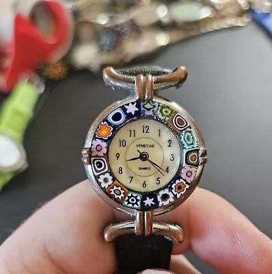 Murano Glass Venice Italy Millefiori Bezel Mistral Watch Women's Watch  • $5