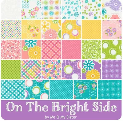 Moda On The Bright Side Charm Pack 100% Cotton Colourful Squares For Patchwork • £18